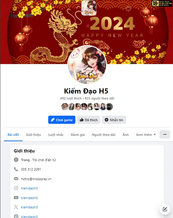 Fanpage Game Kiếm Đạo H5