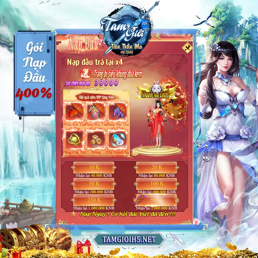 Nạp đàu x4 Game Tam GIới H5