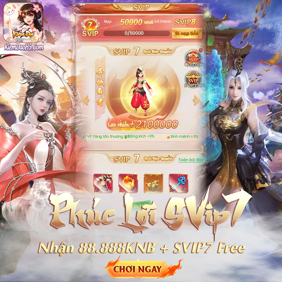 Phúc lợi SVIP 7 Free Game Kiếm Đạo H5